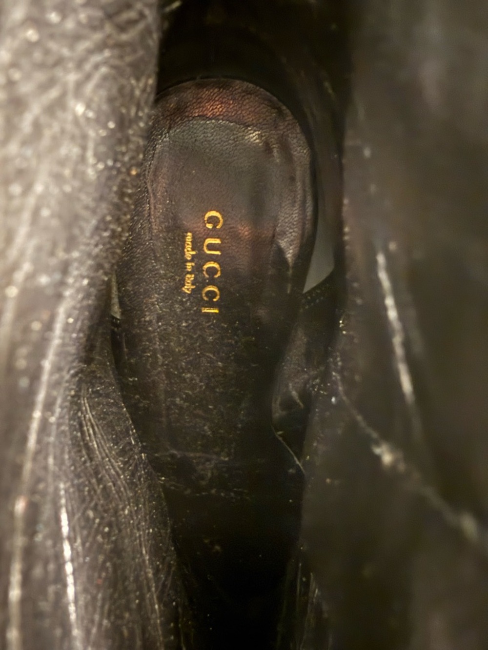 Black Suede Women's Gucci Ankle Boot with Side Zip - Picture 2 of 6